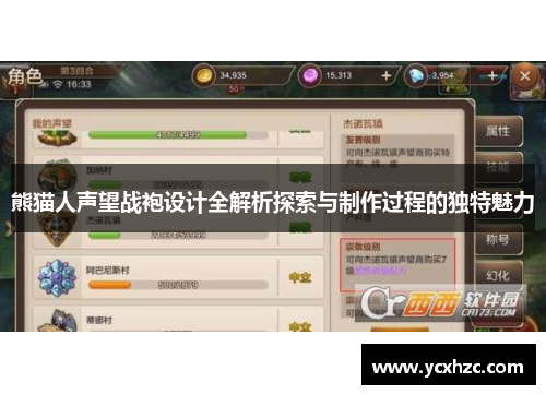 熊猫人声望战袍设计全解析探索与制作过程的独特魅力