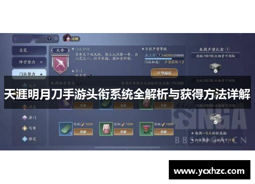 天涯明月刀手游头衔系统全解析与获得方法详解